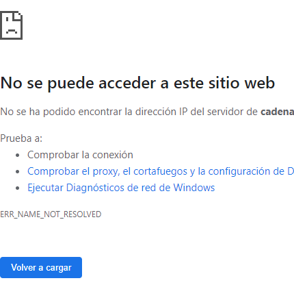 No se puede acceder a este sitio web